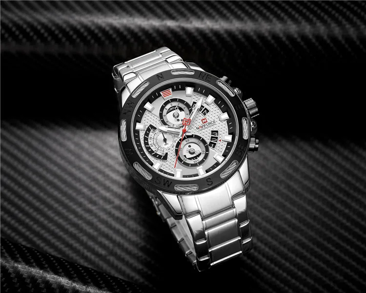 Brand Waterproof Sport Wristwatch Chronograph wristwatch Stainless Steel montre homme NAVIFORCE watch 9165