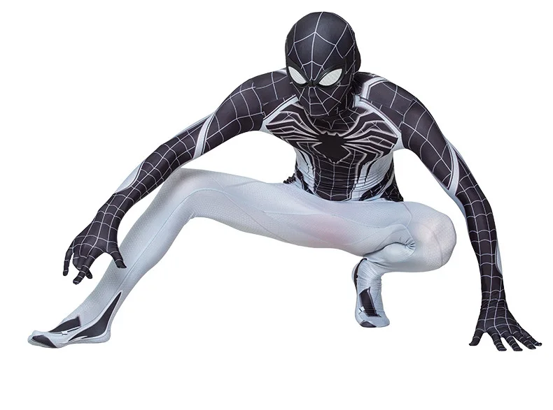 Superhero Black Zentai Suit for Halloween TV&Movie Cosplay Black Spider Man Costume for Kids&Adults
