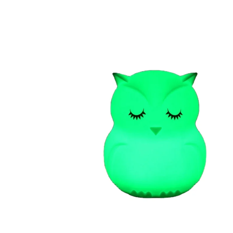 RTS Lamp Rechargeable Touch Light Silicone Night Light Cute Owl Sublimation Color Changing Night Light for Kids Room