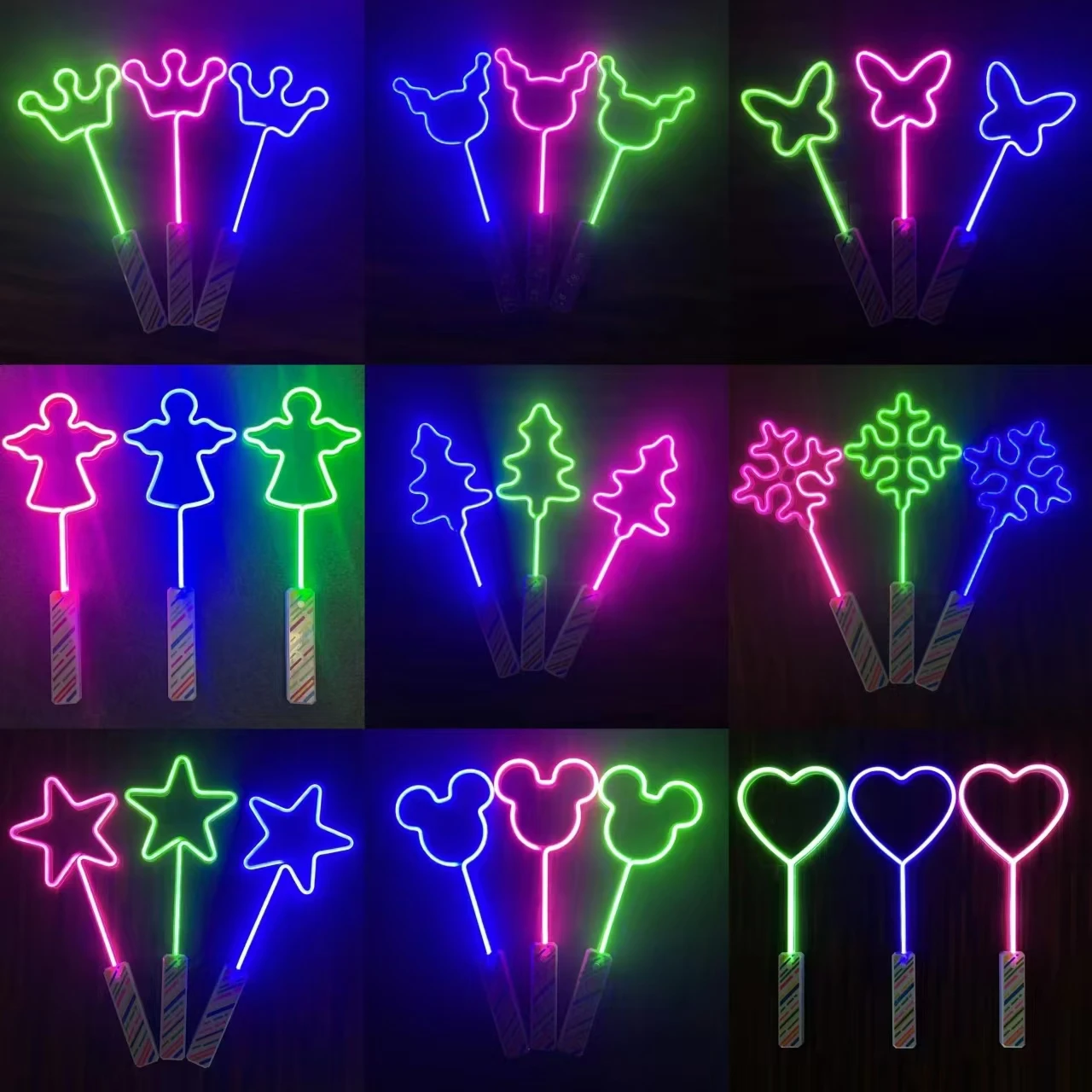 Neon Light Up Wands, Handheld LED Wand Toy, Led Neon Sign Party Lights for Kids Festival or Birthday Party ect