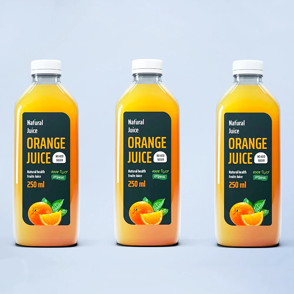 Custom 200ml 250ml 500ml Glass Bottle With Label, Waterproof Bopp Packaging Label Logo Printing Drink Juice Label Sticker Roll