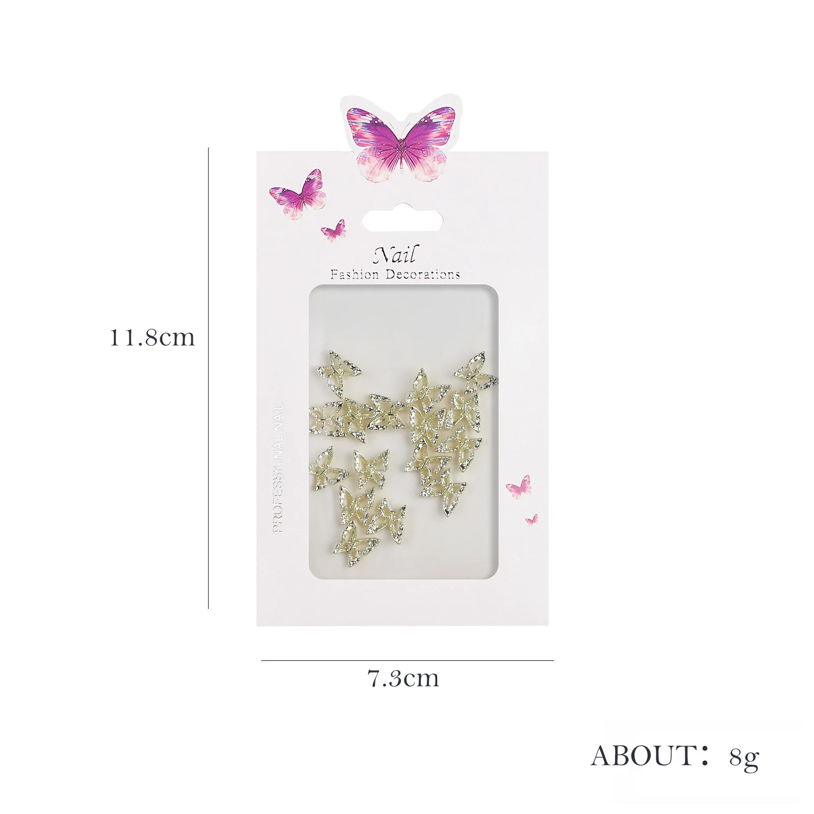 Direct Factory 20 pcs/bag Butterfly 3d Alloy Luxury Accessories Alloy Butterfly Charms For Nails