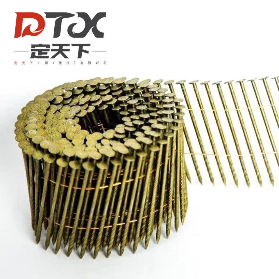 DTX Galvanized Screw Coil Nails Roofing Framing Pallet Siding Common Steel Coil Nails For Pneumatic Nail Gun Use