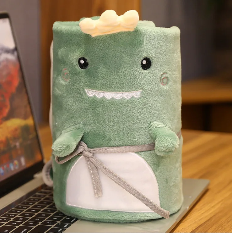 Cartoon Kids Roll Throw 3D Plush Flannel Blanket Baby 100% Fleece Polyester Blanket