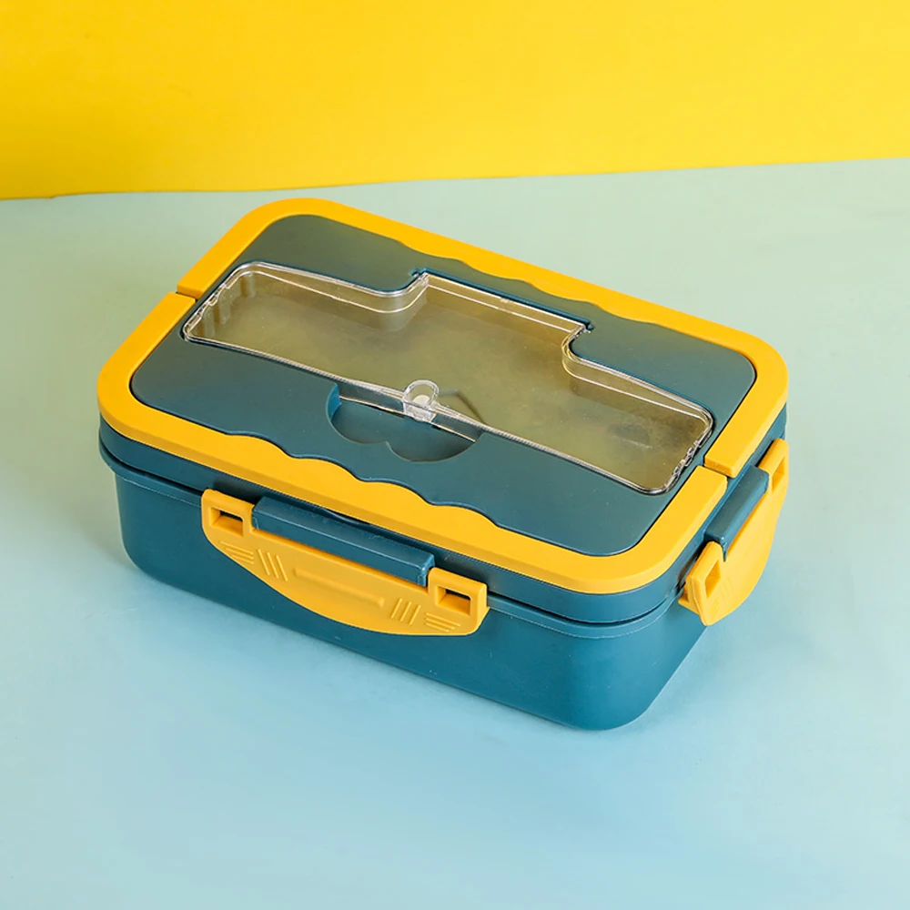 Food Grade Wheat Straw PP Materials 3 Compartments Heaterable Adult Tiffin Box Eco-Friendly Reusable Portable Kids Lunch Box