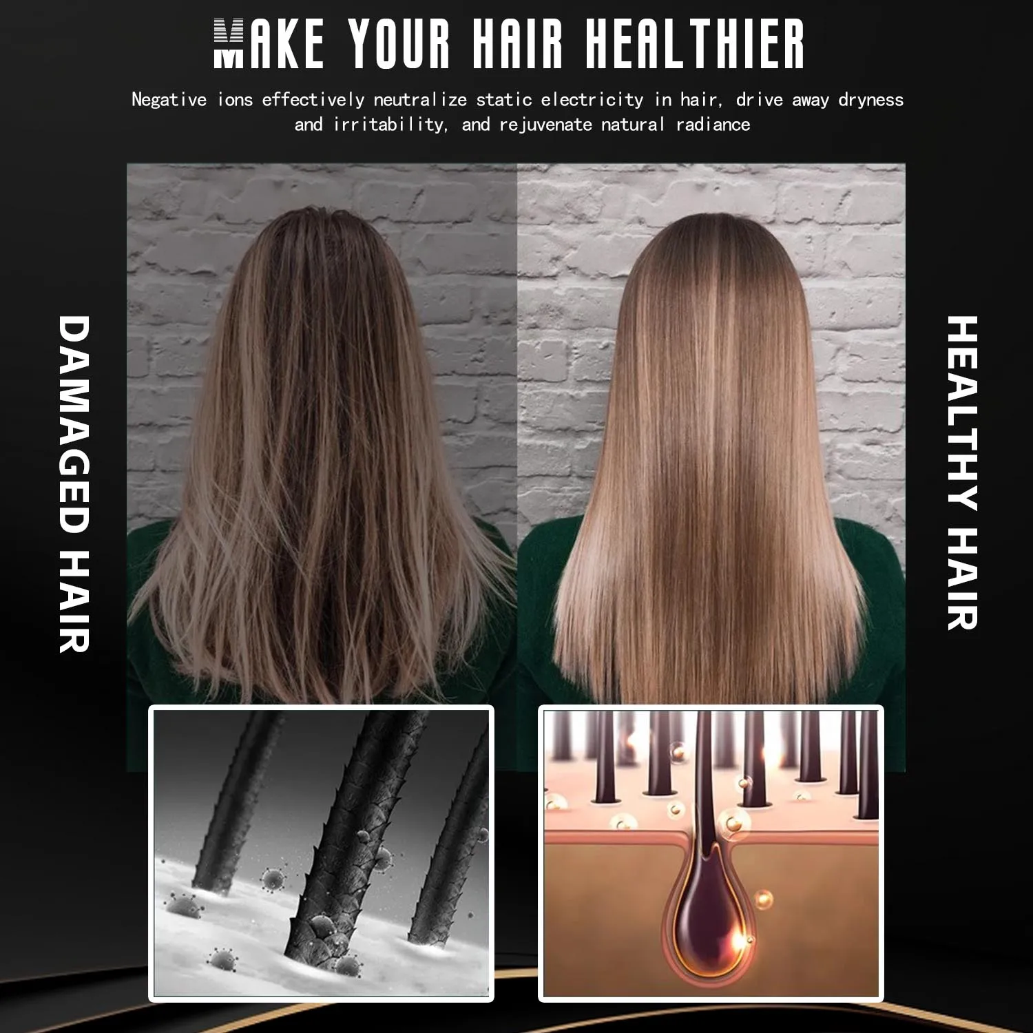 Wholesale 1600W LED Temperature Display 110000RPM High Speeds BLDC Motor 6 in 1 Hair Styler Hot Air Comb Salon Hair Dryer Brush