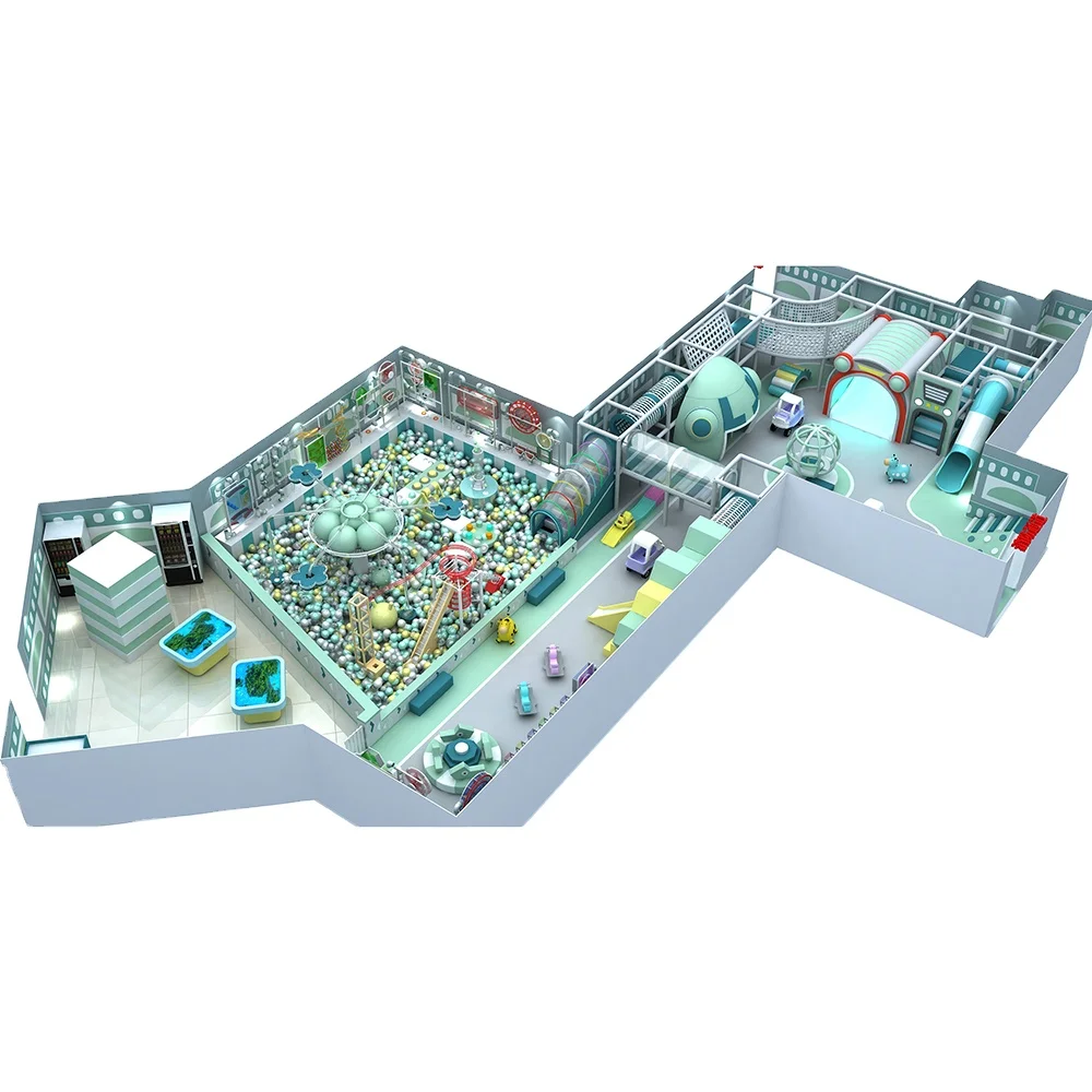 Amusement Park Trumpet Slide Kids Fiberglass Slide Playground Indoor Structure Softplay Equipment Plastic Indoor Playground