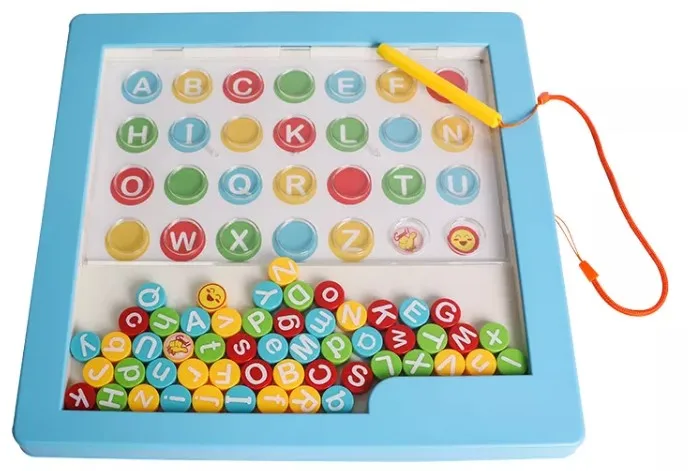 2022 New Magalpha Board magnetic educational learning drawing board toy for kids magnetic uppercase letters board magpad