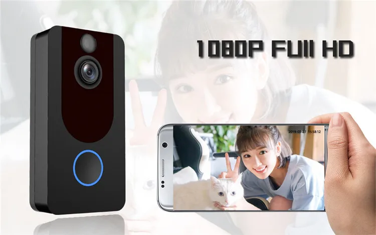 EKEN V7 HD 1080P Smart WiFi Video Doorbell Camera Visual Intercom Night vision IP Door Bell Wireless Security Camera
