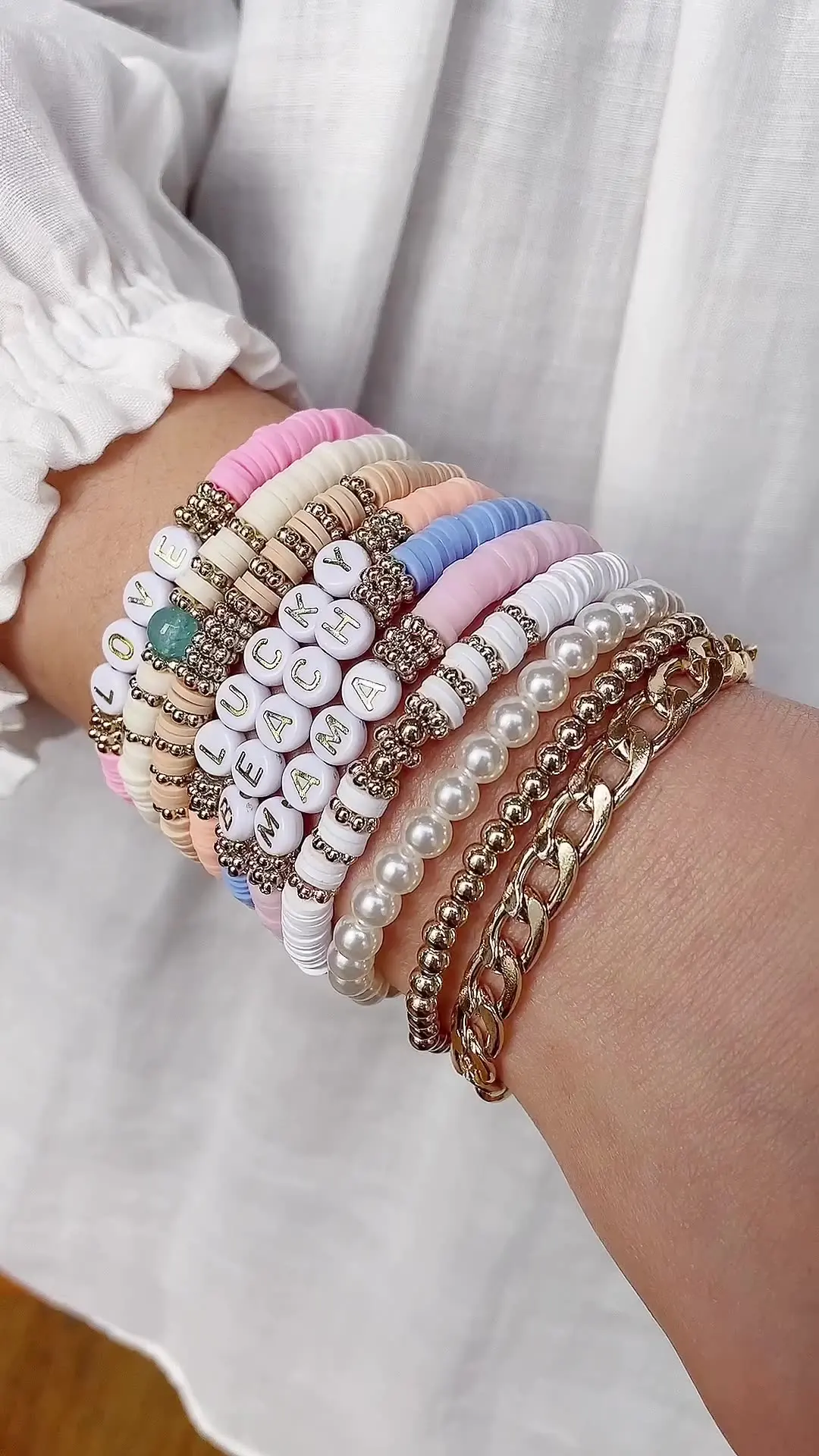 Bohemian Colorful Seed Beaded Letter Bracelet Bracelets  for Women Monogram Initials LUCKY Friendship Bracelets