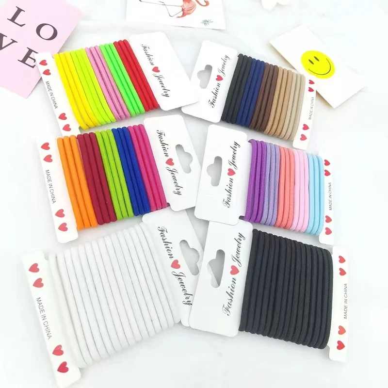 Wholesale 4mm Thickness High Elastic Rubber Hair Bands DIY Mix Colors Rubber Band For Women Hair Accessories