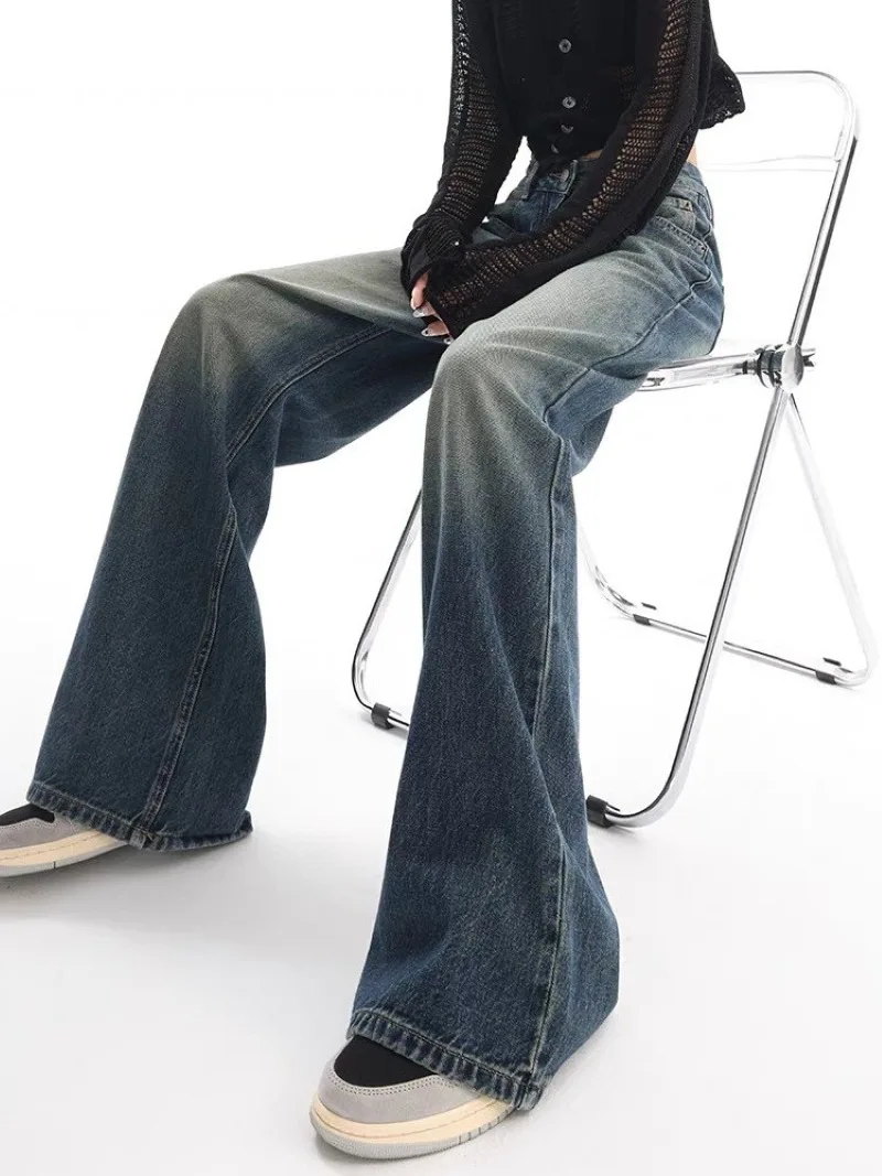 S-XL Early Autumn New Retro Washed Jeans Loose wide leg casual pants