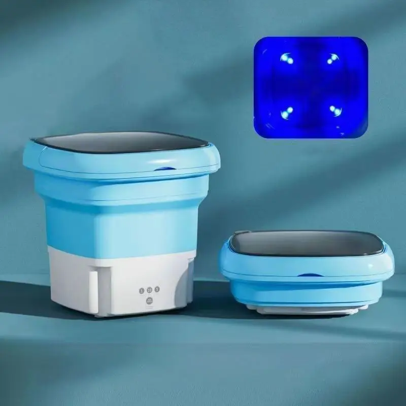 Portable Mini Folding Dehydrated Sterilization Baby Clothes Underwear Travel Home Foldable Washing Machine with Dryer