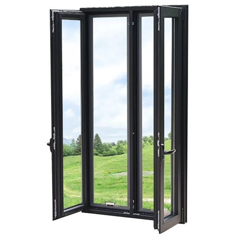 High end modern style heat insulation aluminum profiles inside casement windows with stainless steel mesh