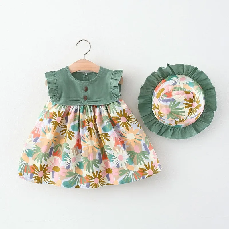 Wholesale new summer baby girl splicing dress for age 1-4