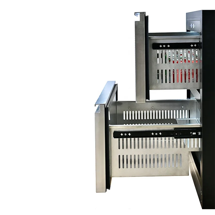 Stainless Steel Small Commercial Built In Under Counter 2 Drawer Refrigerator