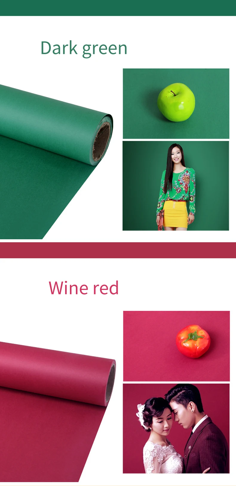 OEM Custom Roll Photography Studio Photo Shoot Backdrop Solid Color Seamless Backdrops Paper Photography Props Paper Background