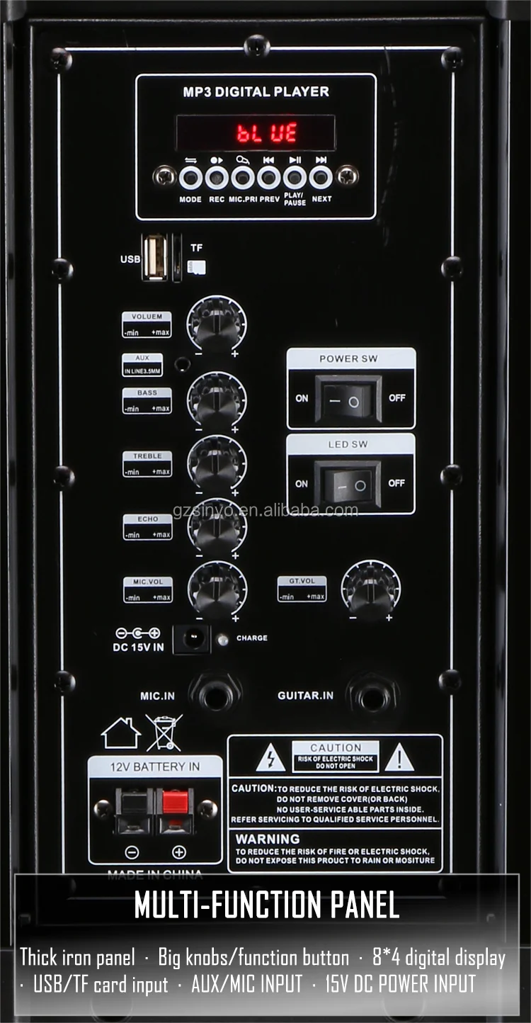 double 10inch  trolley   hot sell low price outdoor portable speaker system with usb charger