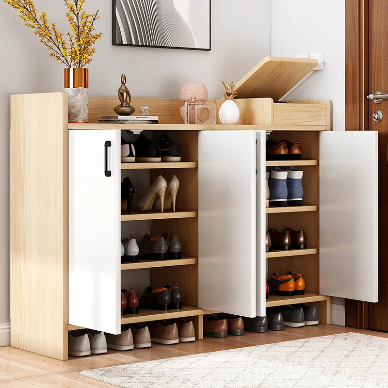 Fashion modern wooden board living room dining room furniture 30 pairs large volume 4 doors 2 drawers shoes rack cabinets