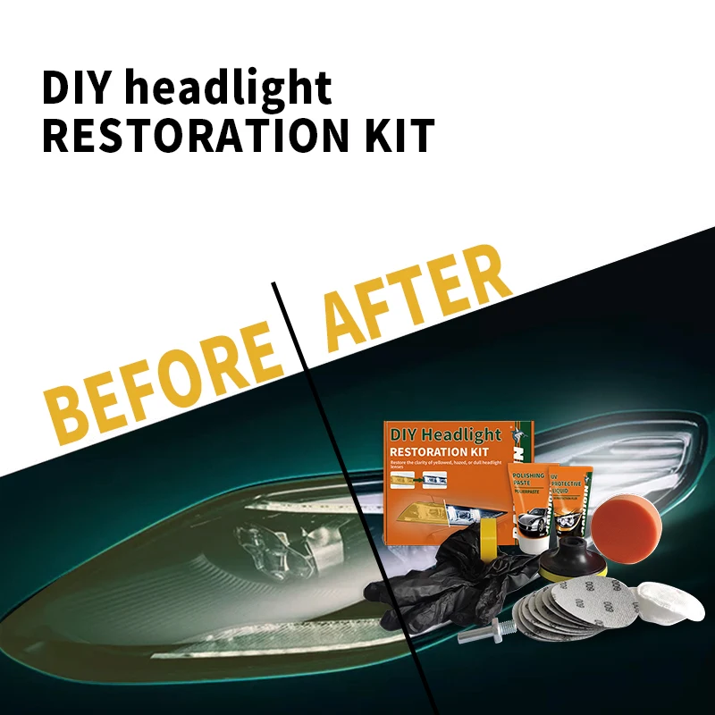 RAINJOIN DIY Headlight Restoration Kit for Car Headlight Repair Polish Car Lamp Cleaning