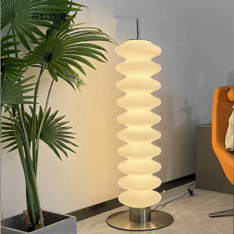 Стеклянная тыква вертикальная светодиодная напольная лампа для гостиной