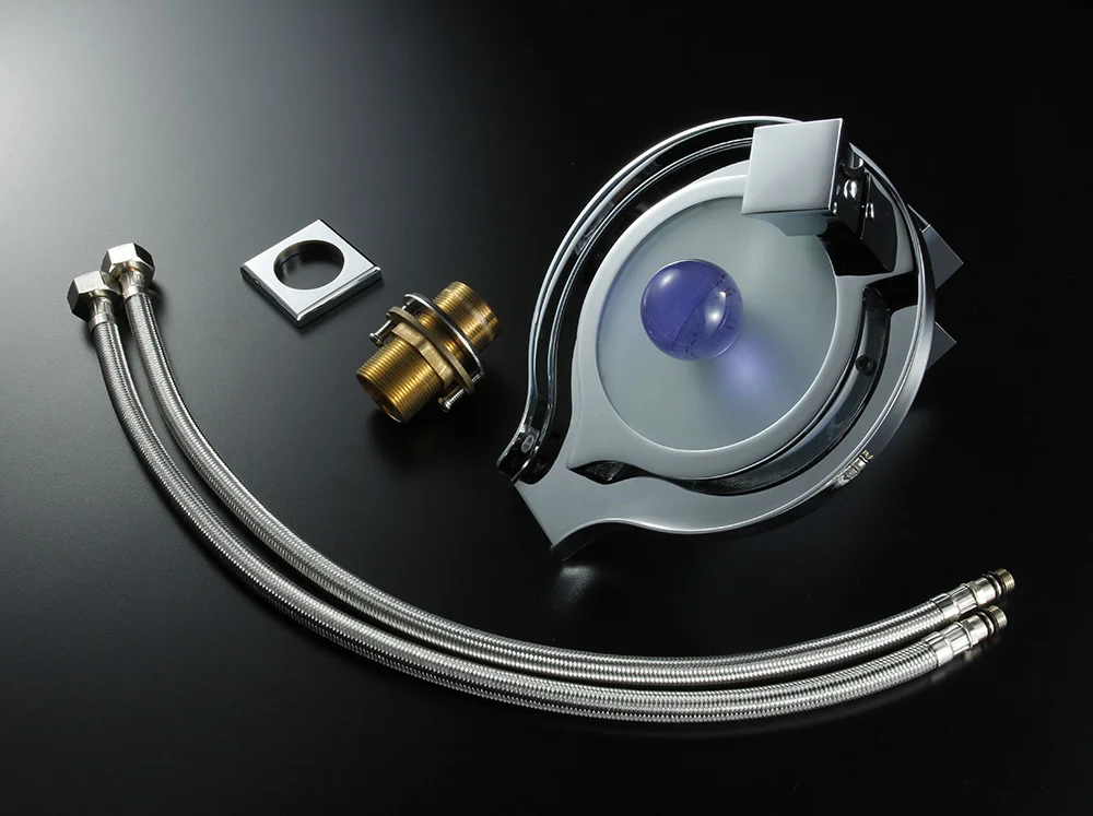 Modern Waterfall Bathroom Single Handle Faucet Temperature 3 Colors Change LED Waterfall Sink Faucet