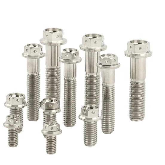Titanium alloy hex flange head bolt motorcycle riding screw accessories M6 / M8 / M10 bolt