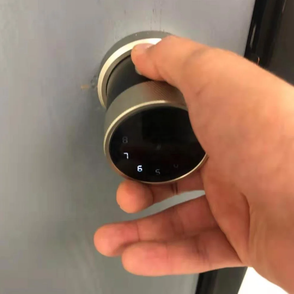  Алюминиевый сплав Круглый шаровой замок TTLOCK TUYA APP WIFI цифровой электронный со сканером отпечатков пальцев Умный Замок для домашней