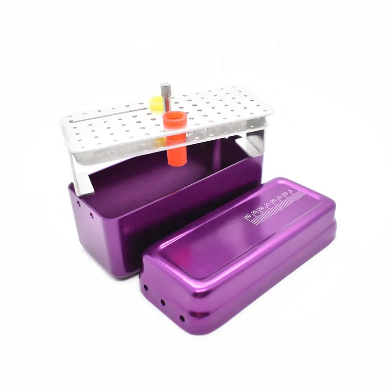 Dental 72holes Disinfection Endo Files Holder Box Autoclave Sterilizer Case Burs for Oral Care Tools Random Color