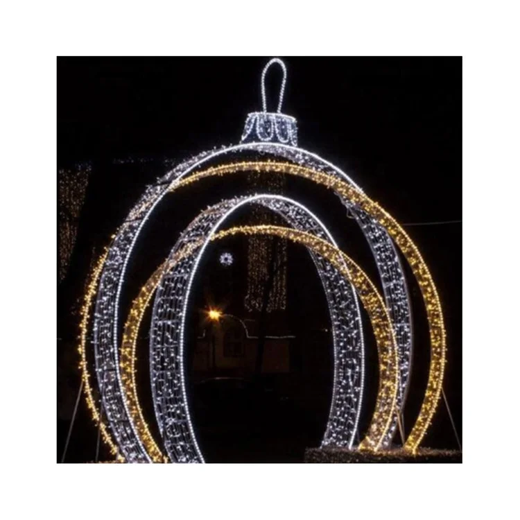 Уличное светодиодное украшение, Рождественское украшение, 3D гигантский проходной шар, свет