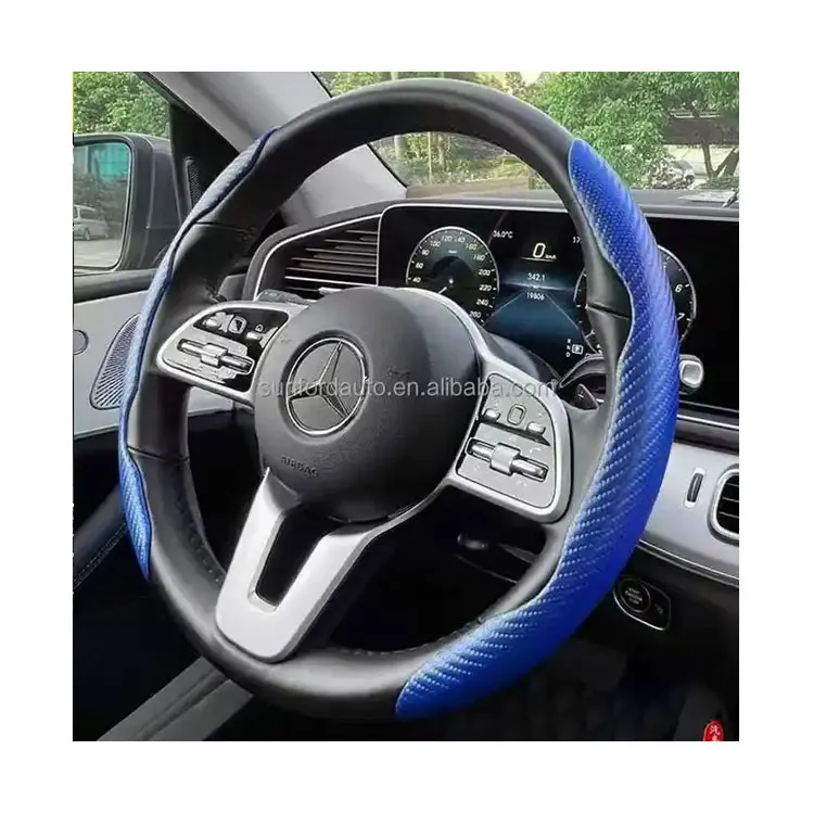 carbon fiber Safety and anti-skid colorful car price alcantara steering wheel cover Universal steering wheel cover For Tesla