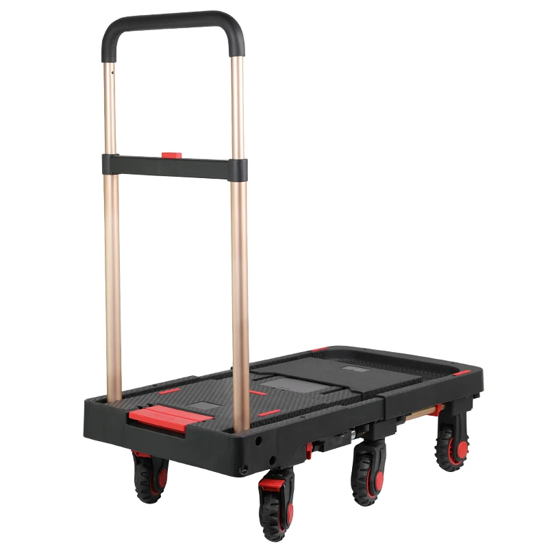 Wholesale  Plastic Food Carts Folding Hand Push Trolley Cart - Buy Shopping Trolley Cart,Tote Trolley