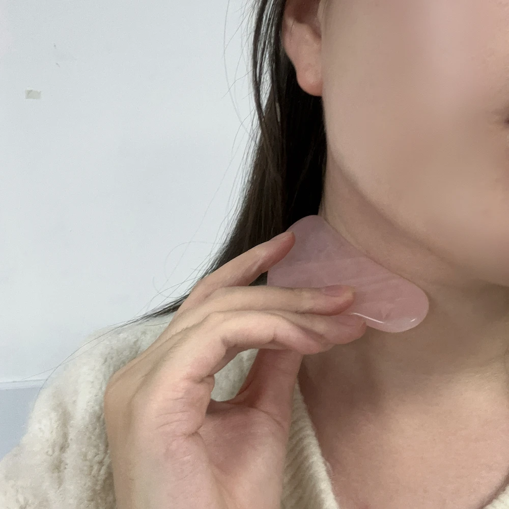Косметические товары для тела розового кварца Нефритовый камень Gua Sha набор инструментов массажа соскабливания нефрита массажер лица Guasha