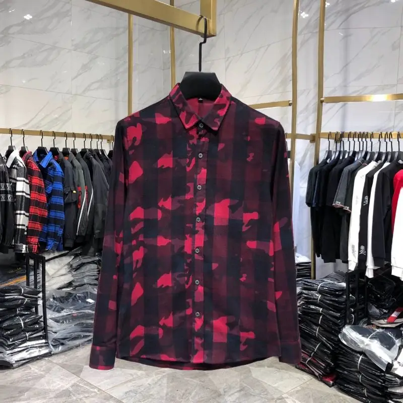 Winter Plus Size Mens Shirts Fleece Flannel Lined Long Sleeve Button Down Shirts