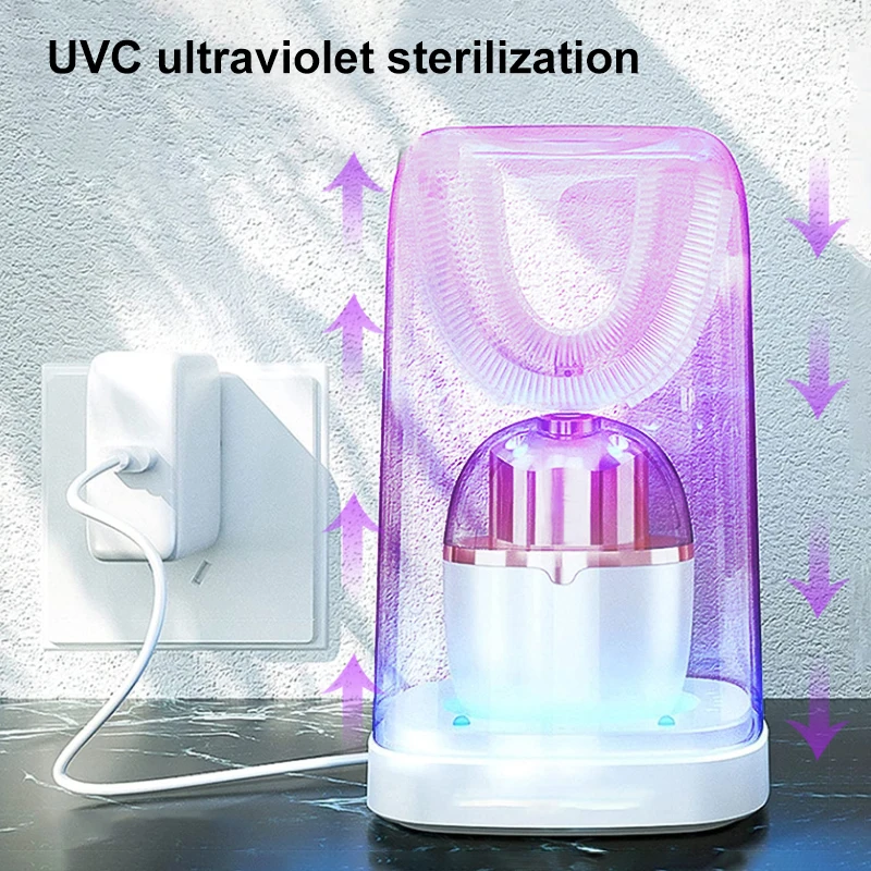 CE Certification waterproof auto whitening machine 360 degree u shape electric toothbrush tooth with removable head