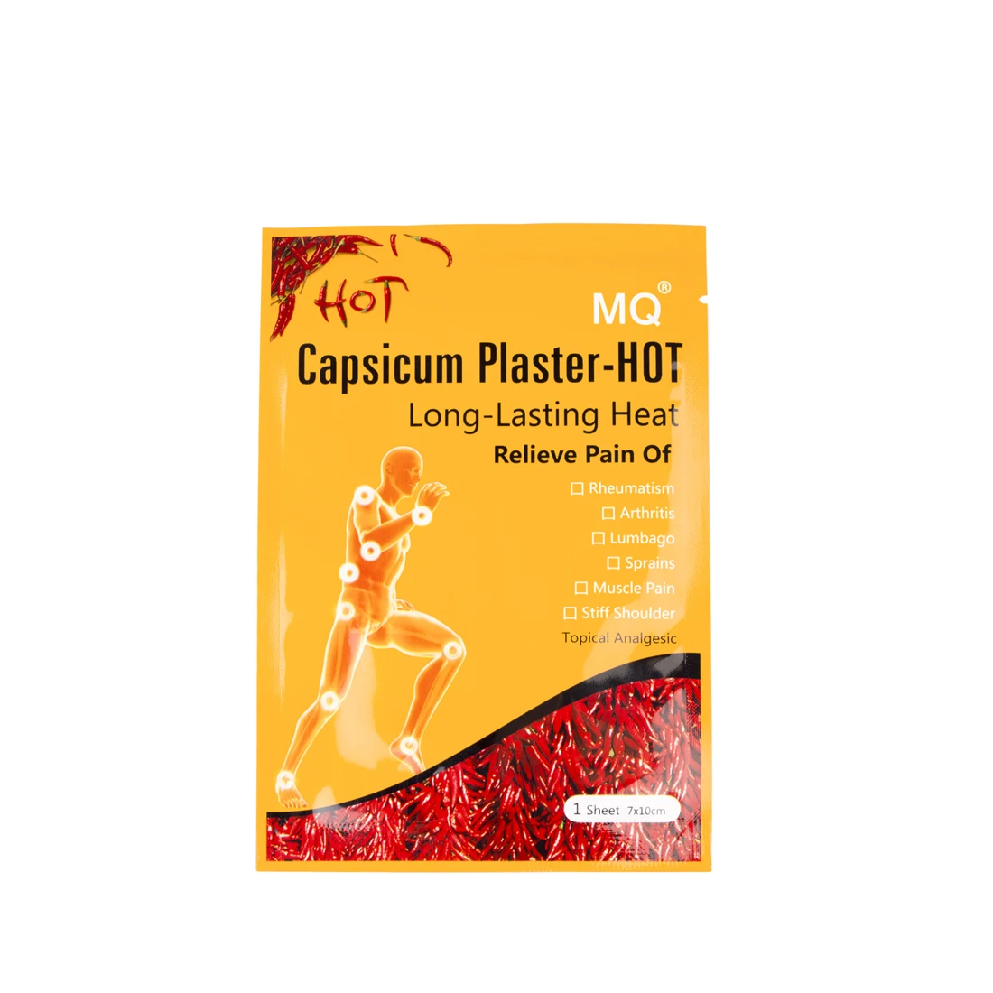 MQ Hot sell capsicum plaster hot for knee patch relieving back neck joint knee pain 7*10cm/sheet