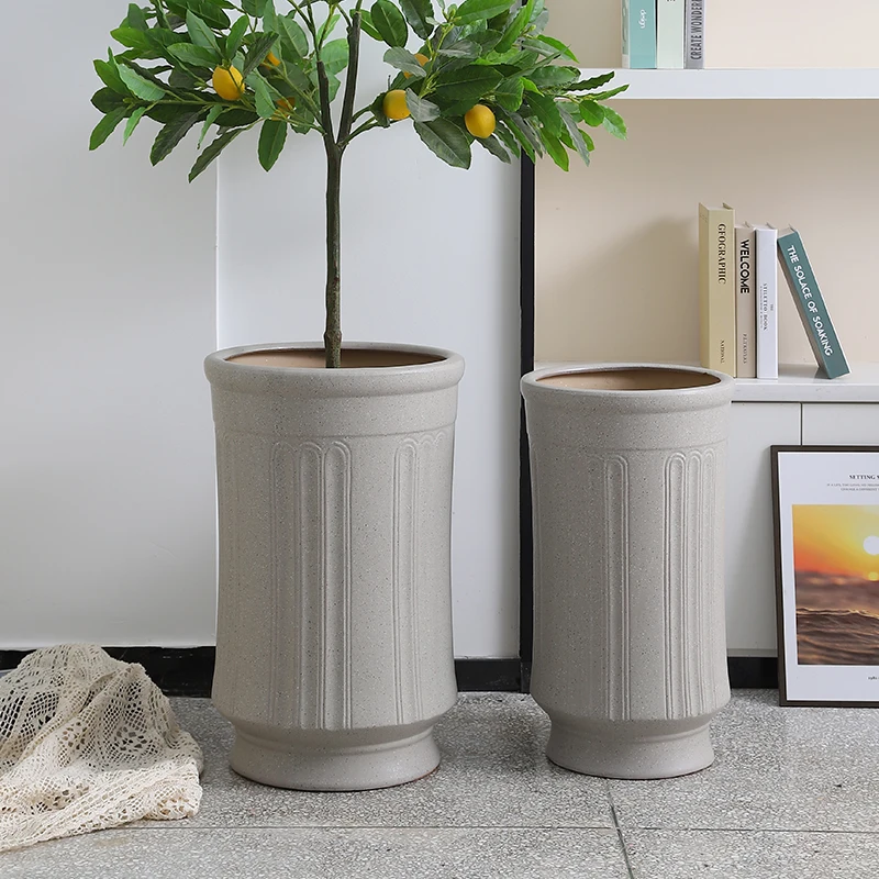 Flower Ceramic Pots Green Large Floor Ceramic for Plants Glazed Bonsai Pottery Ceramic for Indoor Home Decoration Modern Matte