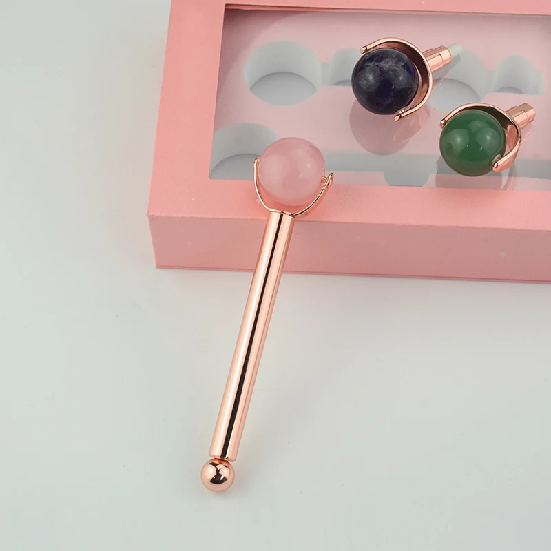 2020 Beauty DIY Detachable Rose Quartz jade roller for face