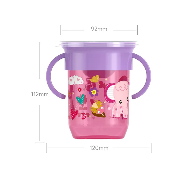 BPA free fancy leakproof miracle 360 drinking cup training cup for kids