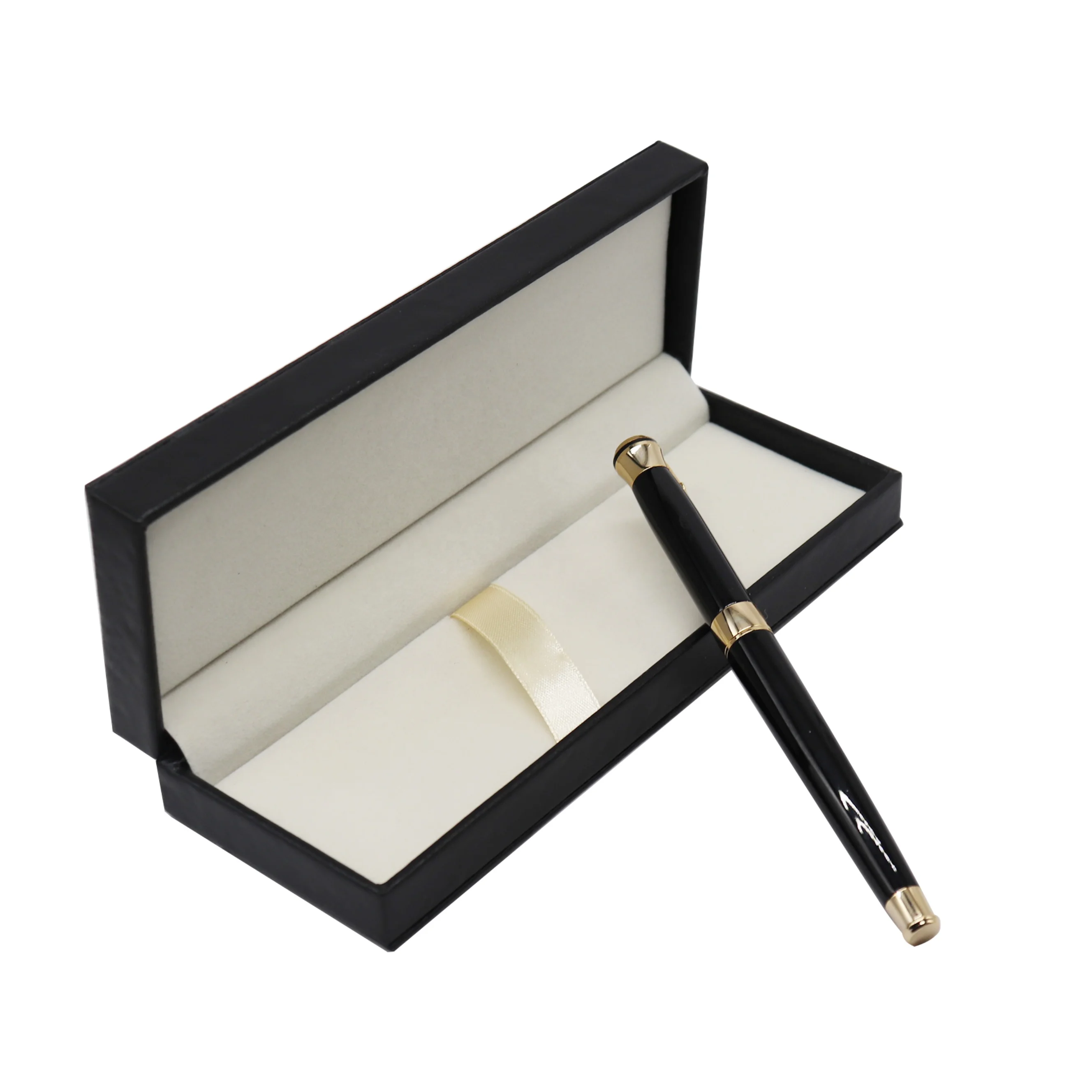 
High end custom logo metal pen with PU leather luxury box set exquisite low moQ gift pen with packaging box 