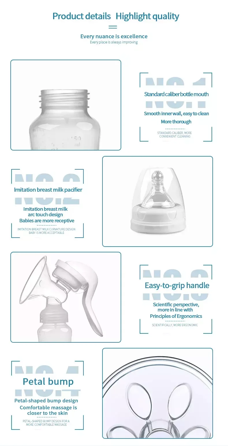 Strong Suction Portable Nipple Milk Collector Comfort Manual Soft Silicone Feeding for Mother Pregnant Women Breast Pump