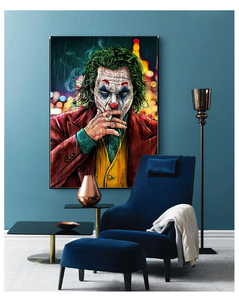 Movie Star The Joker Oil Canvas Painting Poster Prints Joker Comic Wall Art Painting Pictures for Living Room Home Decor