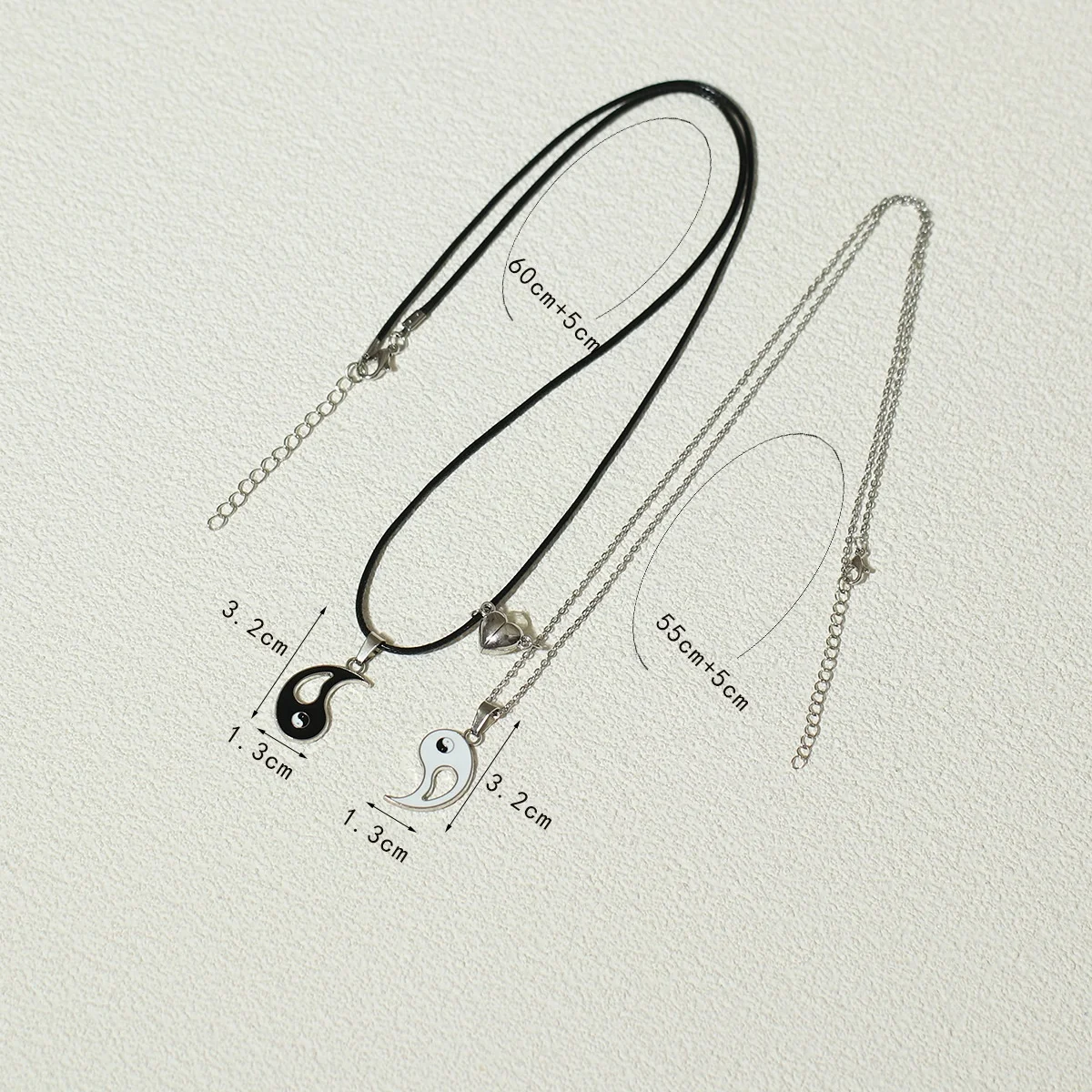 Горячая Распродажа магнитное ожерелье в форме сердца для влюбленных на День святого Валентина 2 шт. китайское пар тайцзи Инь Янь ювелирные изделия