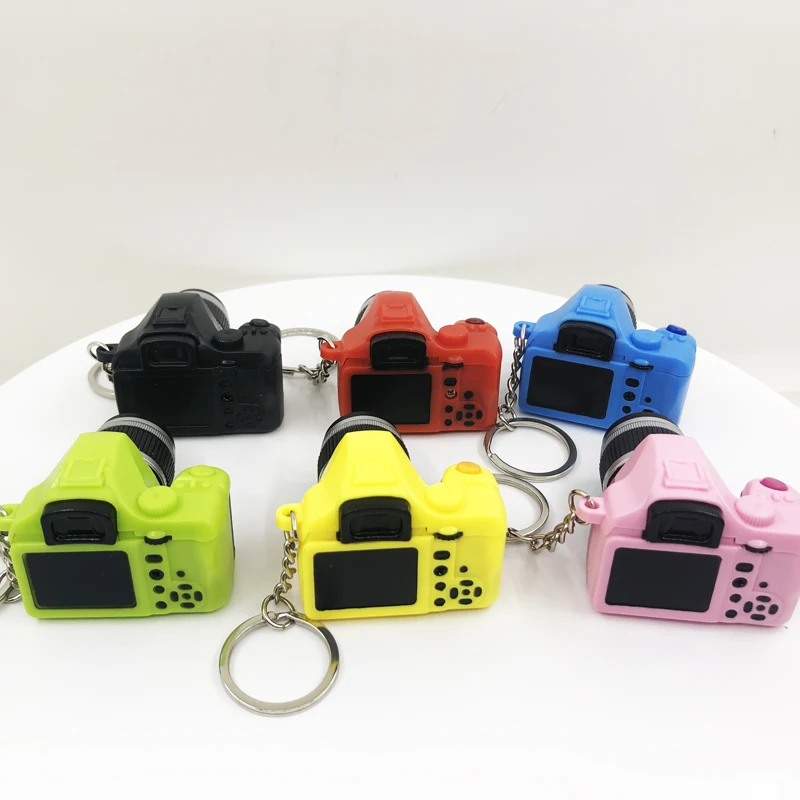 Hot Sale Cheap Camera Shape Cartoon Plastic LED Keychain  Create Your Decoration Soft Plastic Keychain Figurine