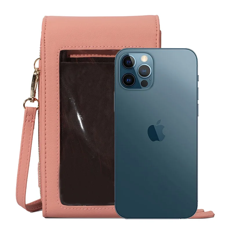 girls fashion shoulder messenger cellphone bags leather cellphone purse sling women touch screen cell phone bag forever Young