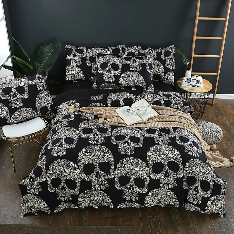 Printed Pattern bright color bed sheet polyester bedding sets fabric bed quilt cover for bedroom