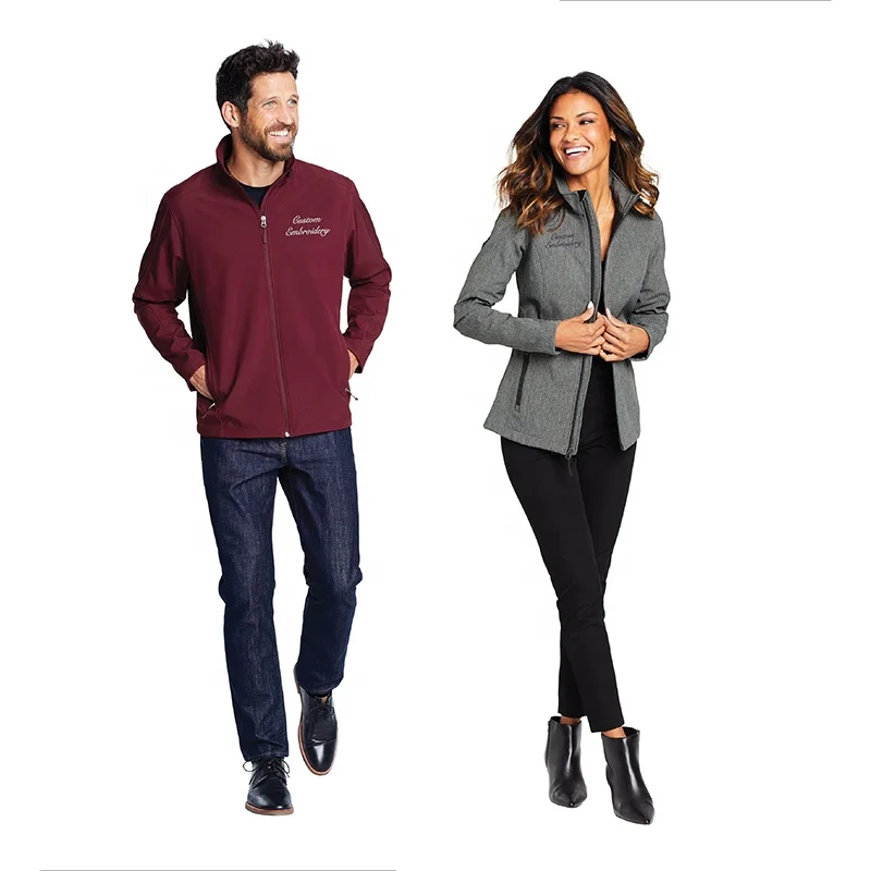 Hot Selling Embroidered Soft Shell Full-Zip Jacket Team Corporate Uniform Ladies Softshell Jacket Men
