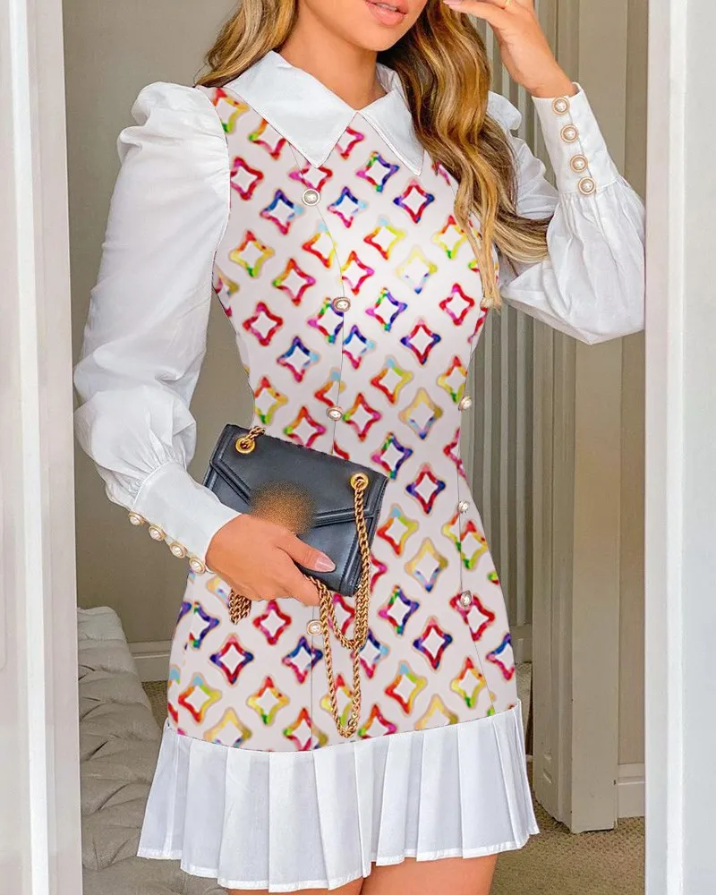 spring african ladies clothes Autumn womens clothing new slim fit thin stitching blouse shirt dress skirt women casual dresses