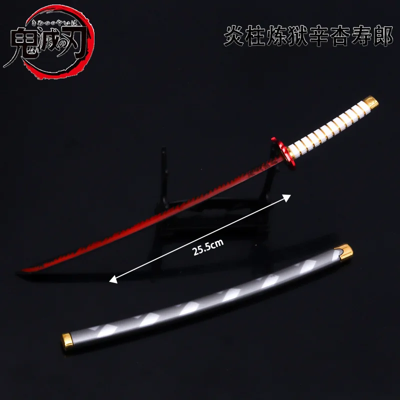 Demon Slayer Metal Katana Model Kimetsu no Yaiba Anime Toys 10 Inches Samurai Sword Anime Fans Collection Gifts Room Decoration