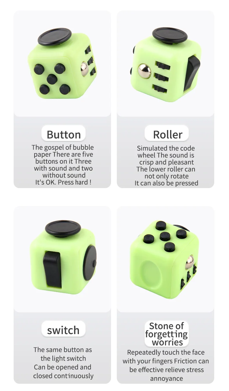 Colorful Mini Gadgets Cube Finger Toy Decompression Cube Multi-function Gadget Cube